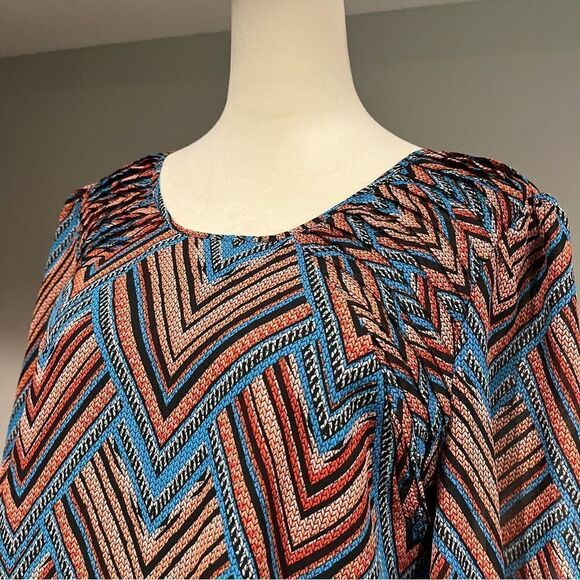 Fire Los Angeles geometric print long sleeve dress size XL - Picture 2 of 13